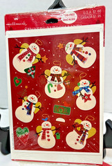 Vintage Hallmark Snowman Angels Sticker 3 Pkgs New Sealed