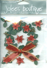 Christmas Holiday Holly Wreath Door Mantel Decorate Jolee’s Boutique Stickers