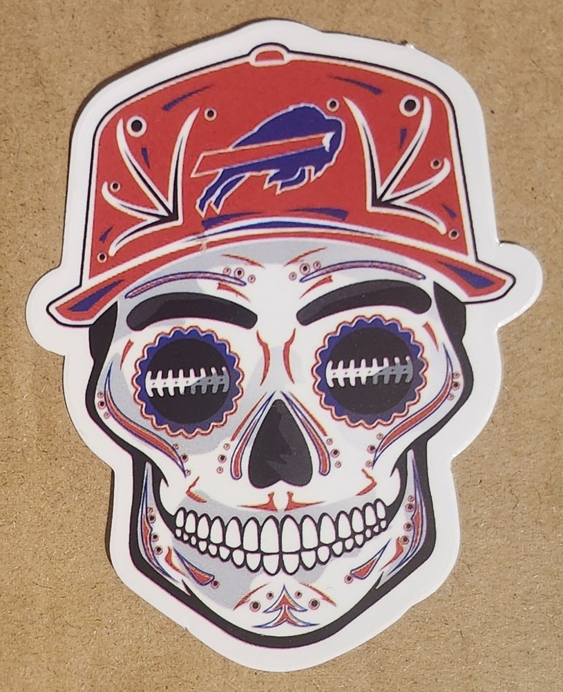 Sugar Skull Buffalo Bills Day of the Dead die-cut decal sticker