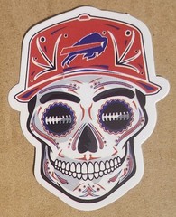 Sugar Skull Buffalo Bills Day of the Dead die-cut decal sticker