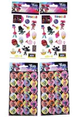 Trolls World Tour Stickers 4 Pack Bundle Autocollants, Standard, And Holographic