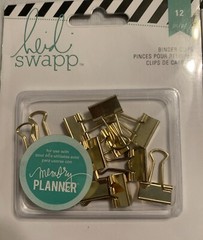 Lot of 2 Packs of Heidi Swapp Goldtone Small Binder Clips 12pcs/pack Scrapbook