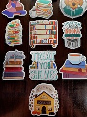 STICKERS x 10 Books Positive Treat Yo Shelves Take me to the bookshop FEBC9