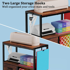 Vinyl Roll Storage Cart with 3 Fabric Drawers, Craft Organization and