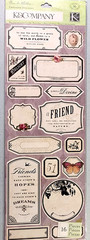 K&Company Brenda Walton Flora Fauna Embossed Stickers Labels 2011 NOS Scrapbook