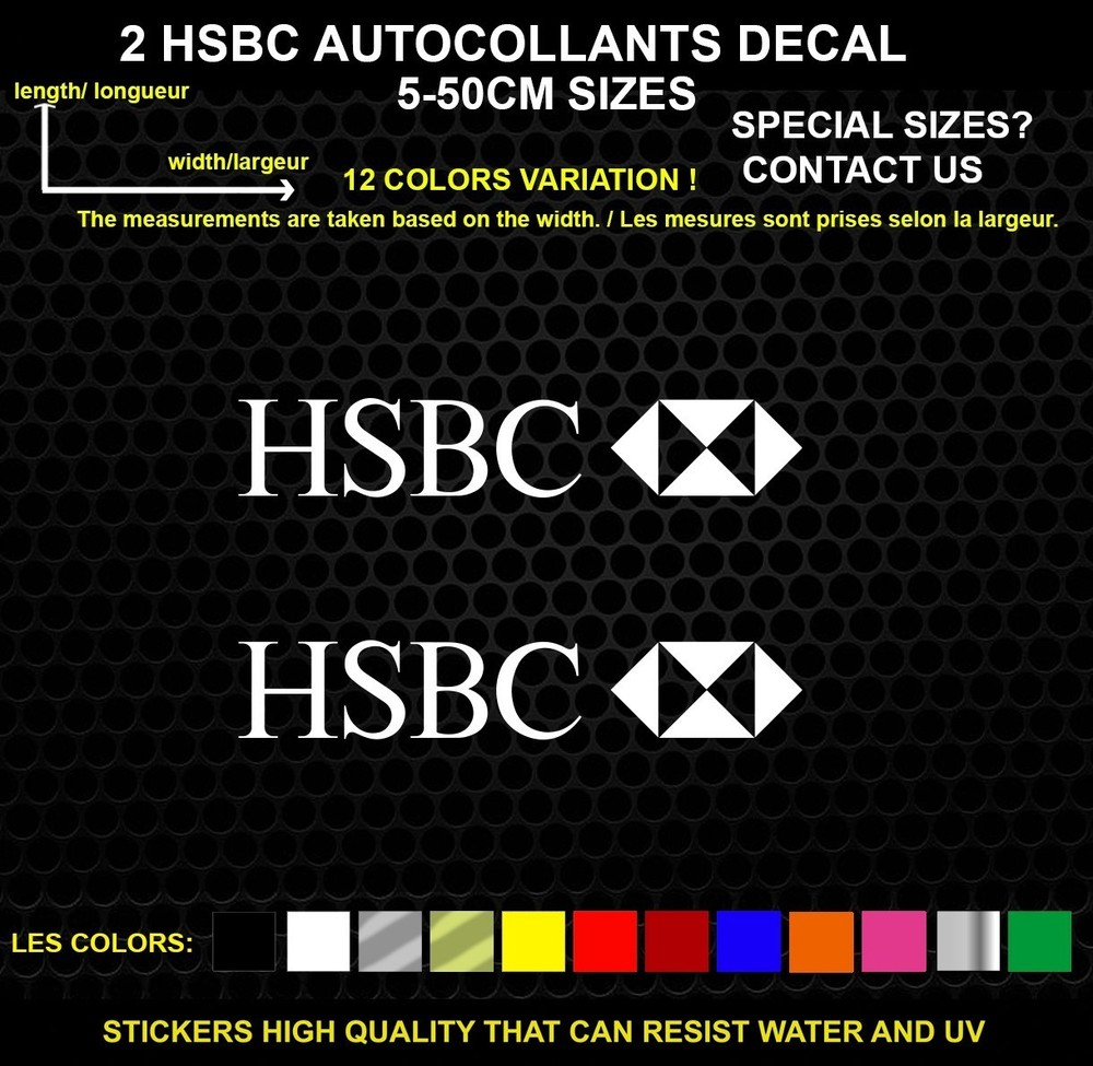 2 HSBC Decorative Stickers – Vehicles & Accessories, 2 Piece Set