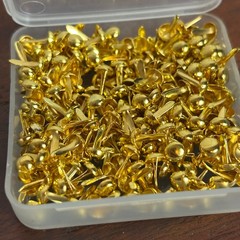 Gold Mini Round Brads Metal Paper Fasteners for Scrapbooking Crafts with Case