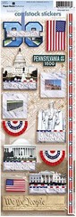 Stickers Cardstock PaperHouse 13″ Washington DC Capitol PA Ave Monuments Flags D