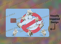 Ghostbusters Mini Puft Fan Art Credit Card Decal with Visually Impaired Design