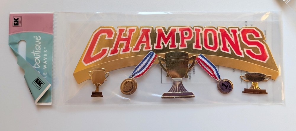 Jolee’s Champions Sports Teams Gold Medals Trophy Scrapbooking Title Stickers