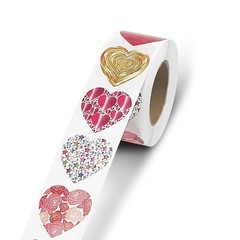 Red Heart Valentine Stickers – 1 Inch Self-Adhesive Love Labels for Gifts ETC