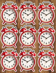 Red Alarm Clock Die Cut Vinyl Stickers Set Scrapbooking Laptop Waterbottle