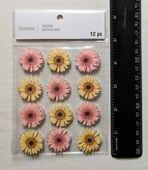 Pink & Yellow Daisy Flowers Daisies Scrapbooking Stickers by Recollections