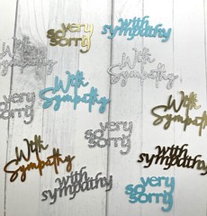 Die Cuts WITH SYMPATHY Sentiment 15 Pieces Foil Mirror Glitter Cardstock Card Sa