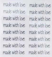 16 Made With Love Word Phrase Clear Craft Stickers Labels