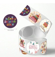 40 Pieces Round 1” Happy Birthday Party DIY Stickers Party Decor Envelope Seals