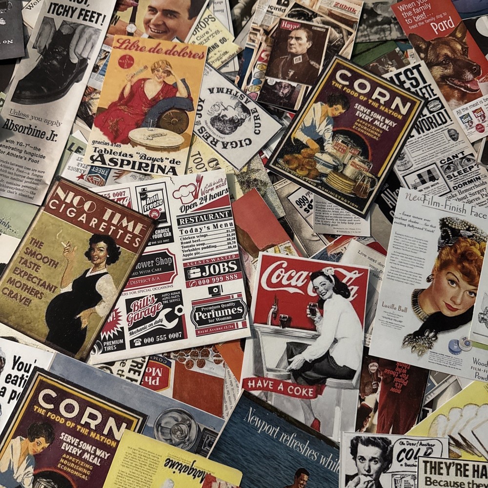 20+piece vintage style advertisement) Lot Junk Journal Ephemera