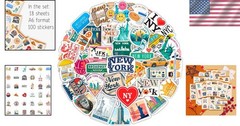 New York Themed Stickers – 100 Pcs Waterproof Vinyl for Endless Creativity
