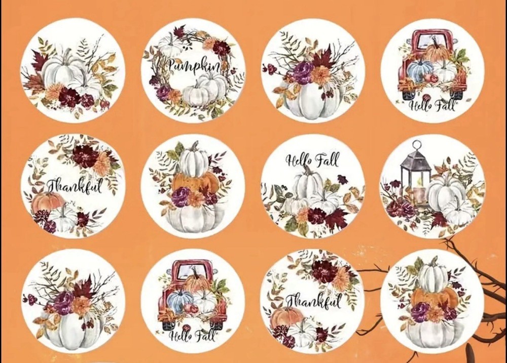 40 PCs Thanksgiving Fall Stickers Envelope Seals Party Favors