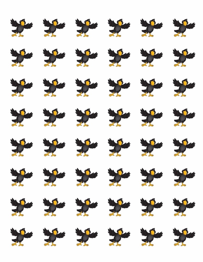 48 CROW ENVELOPE SEALS LABELS STICKERS 1.2″ ROUND !