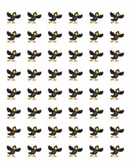 48 CROW ENVELOPE SEALS LABELS STICKERS 1.2″ ROUND !