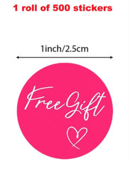 500ct ~ Stickers 1″ FREE GIFT 💖 Labels On Roll 💖 for SMALL BUSINESS Gratitude