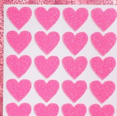Pink Glitter Heart Stickers! – Choose a Size!
