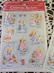 Vintage 1985 Hallmark Ambassador Christmas Stickers, 2 Sheets. Opened Pack
