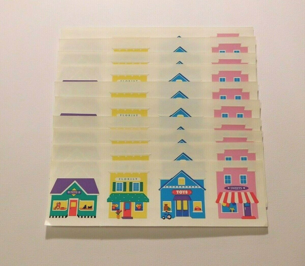 Mrs. Grossman’s Lot of 10 Strips ~Stores~ Pets Florist Toys Sweets 1997 Stickers
