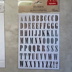 2 Gold / 2 Silver Upper Lower Case Script Alphabet ABCS Stickers
