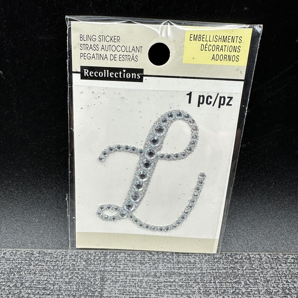 Monogram Rhinestone Bling Stickers Silver Scrapbook Letters Initials Your Choice