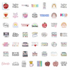 50 pcs Inspirational Teacher Stickers for Laptop, Notebook, Planner, Gift