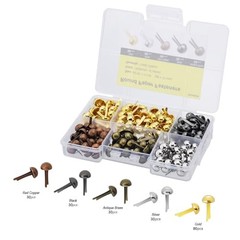 200Pcs Multicolor Metal Paper Fasteners | 8x17mm | Durable Brass Brads