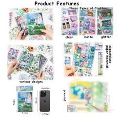 600+Dreamcore Japanese Sticker Book-30 Sheets Nature Sceneery Scrapbook Stick…