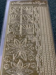 MAGENTA STYLE Christmas GOLD POINSETTIA & BORDERS Peel Off Sticker HOLIDAYS GOLD