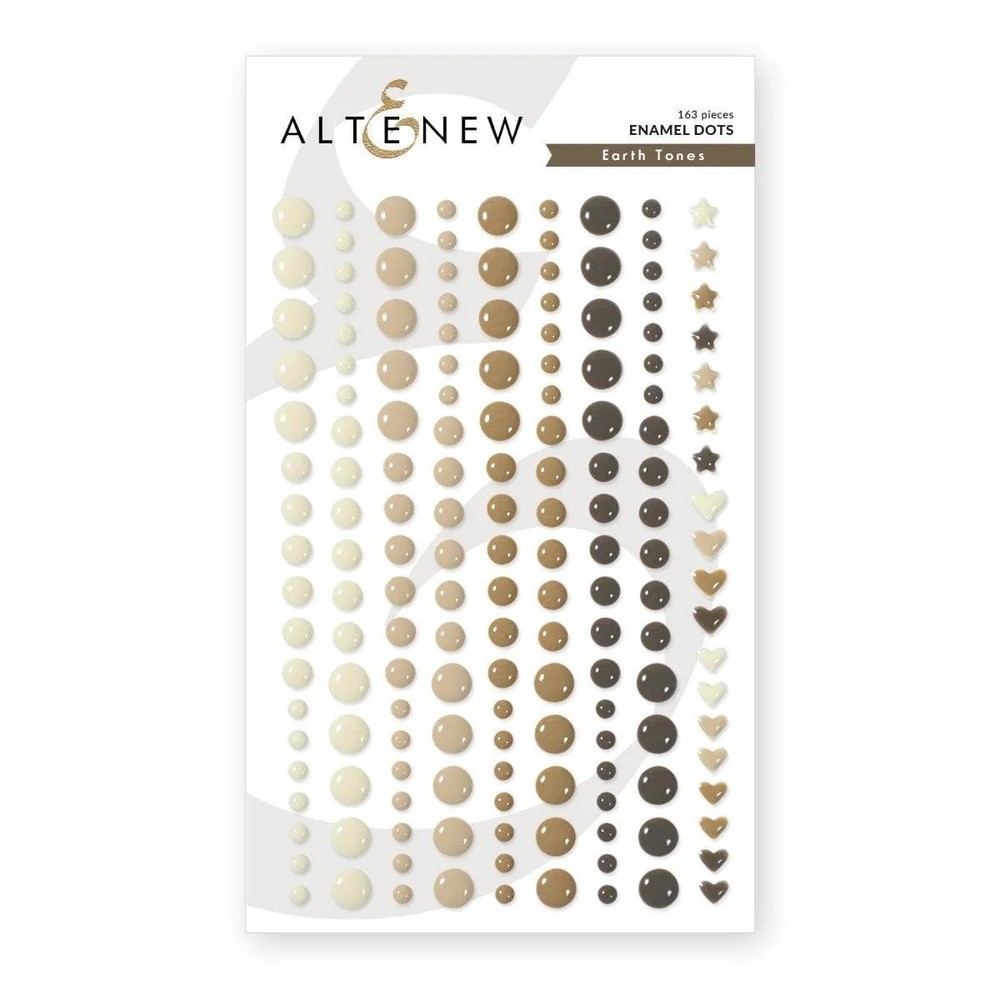 ALTENEW – ENAMEL DOTS – EARTH TONES – 163 PIECE – 3 SIZES + HEARTS & STARS