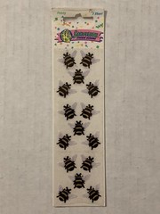 Sealed Vintage 1990 Sandylion Fuzzy Honey Bees Stickers Bumblebees Flocked 90s