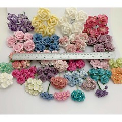200 Assortment Colors Paper Flower Wedding bouquet Scrapbook TH/8MixA-A1