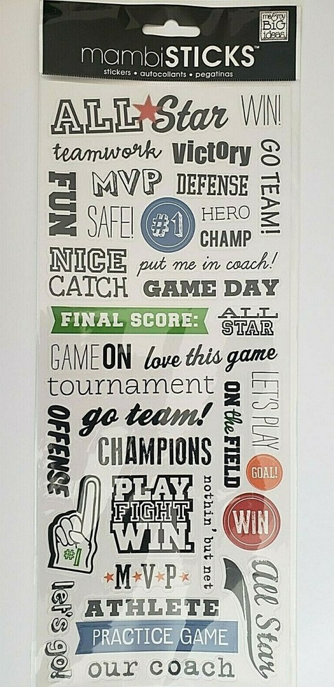 mambiSTICKS Phrases Stickers – ALL STAR ATHLETE – 38 pcs