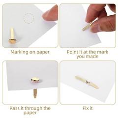 Ferraycle 500 Pieces Mini Brads Fasteners 0.5 Inch, 0.7 1 Gold