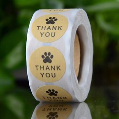 40 DOG PAW THANK YOU STICKERS ENVELOPE SEALS LABELS 1″ ROUND FAST SHIPPING