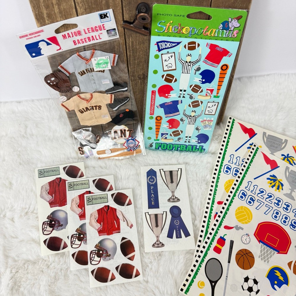 Vintage Scrapbooking Stickers Lot Sports
