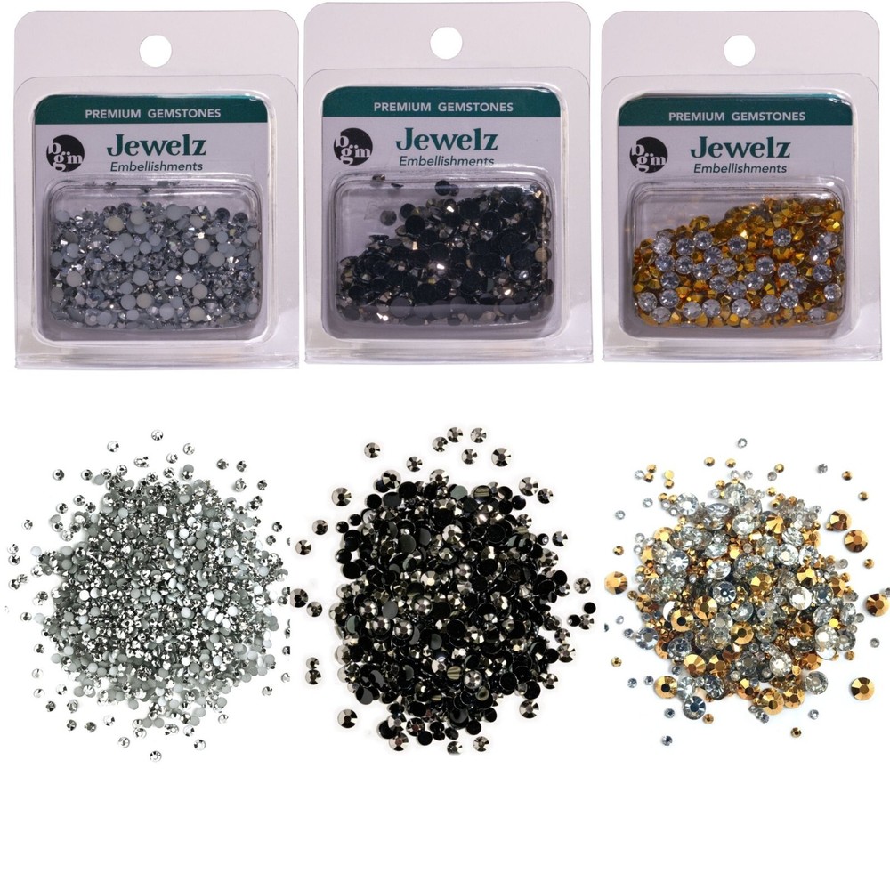 Buttons Galore Flat Back Jewelz for Crafts in Iridescent Earth Colors Jewels