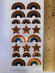 Shiny RAINBOW Sticker Sheet Scrapbook Planner Craft Stickers
