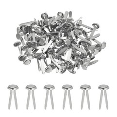 Brads for Paper Crafts, 100 Pcs Silver Metal Round Paper Fasteners, 20 mm