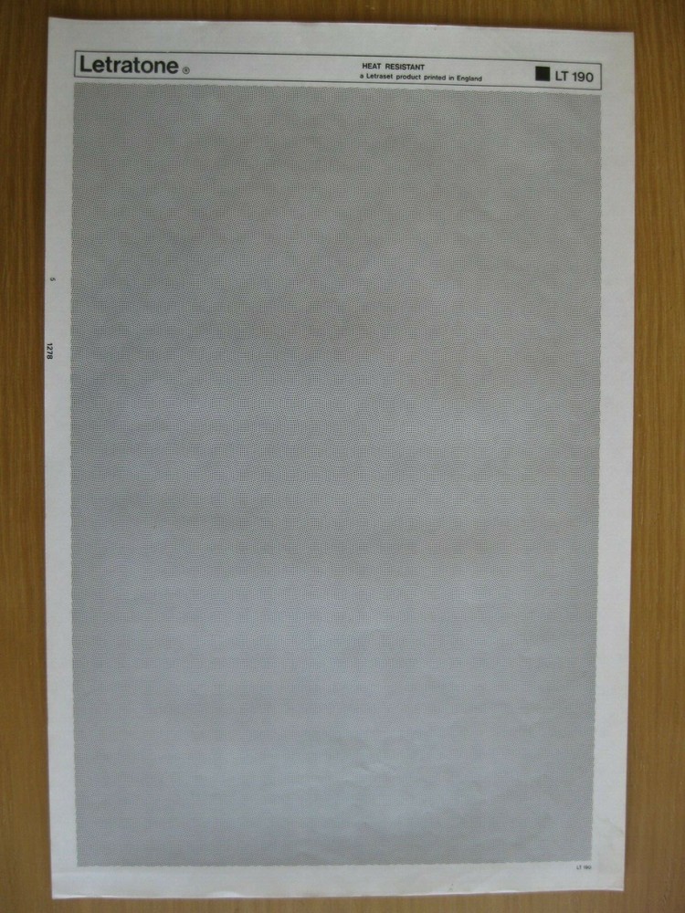 .1 x Letraset Letratone Sheet LT190 (p)
