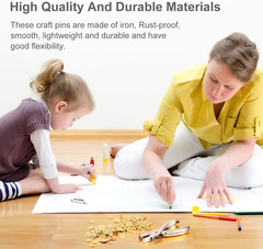 100 Pieces 3/4 Inch Brass Paper Fasteners Paper Brads, and 300 Pieces Plated Bra