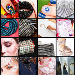 3 Sheets Dark Blue Rhinestone Stickers Self Adhesive Gems 3-6mm Diameter Diamant
