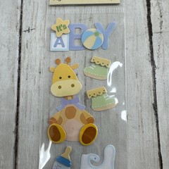 Its A Boy Baby Boy Scrapbooking Stickers by Recollections Dimensional Bib Bottle