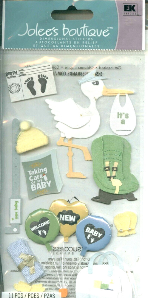 Baby Newborn Bringing Home Birth Certificate Stork Car Seat Jolee’s Stickers